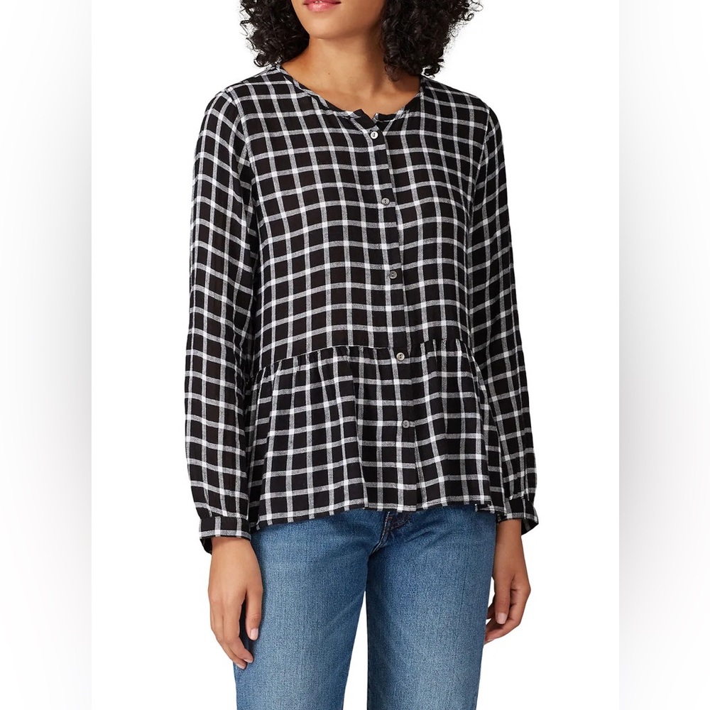 Rails Celeste Plaid Peplum Top